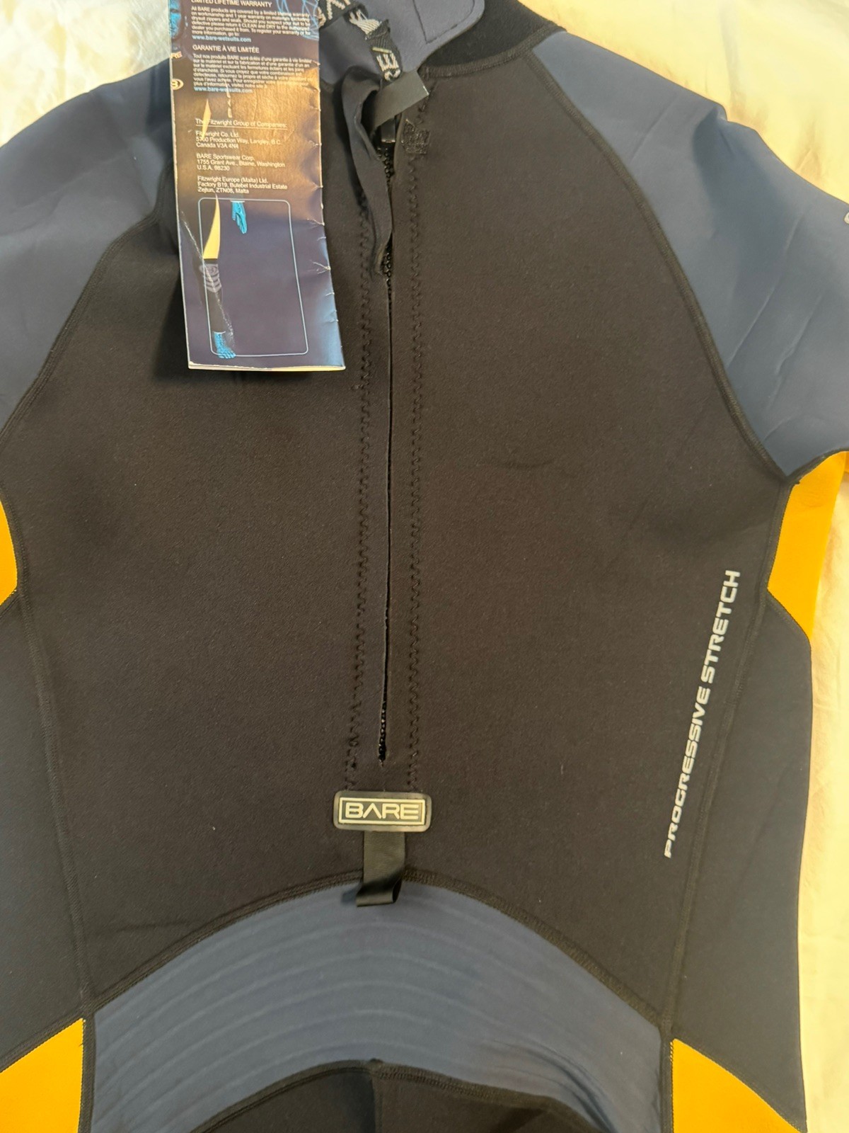 BARE velocity Full Length Wetsuit Men’s large Short 2/3mm Progressive Stretch