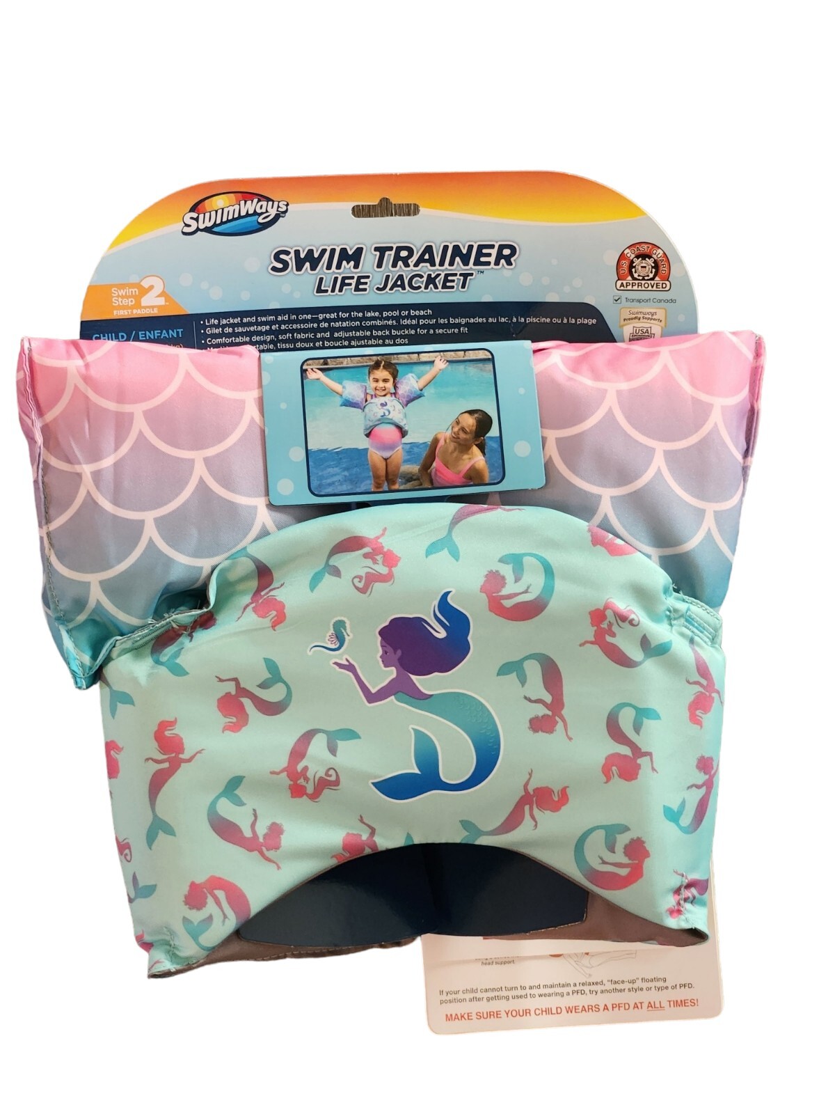 SwimWays Swim Trainer, Mermaid, 33-55 lbs. E9A