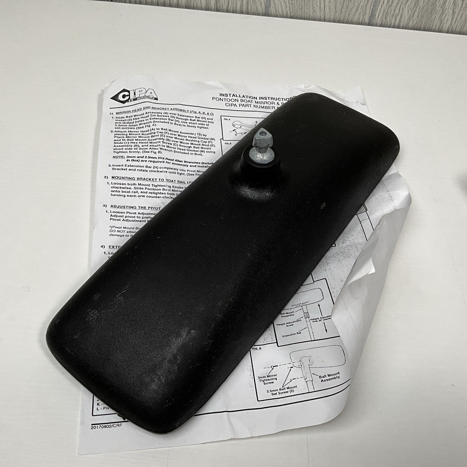 CIPA Pantoon Marine Rearview Mirror Bracket for Water Boat-Skiing – NO ARM