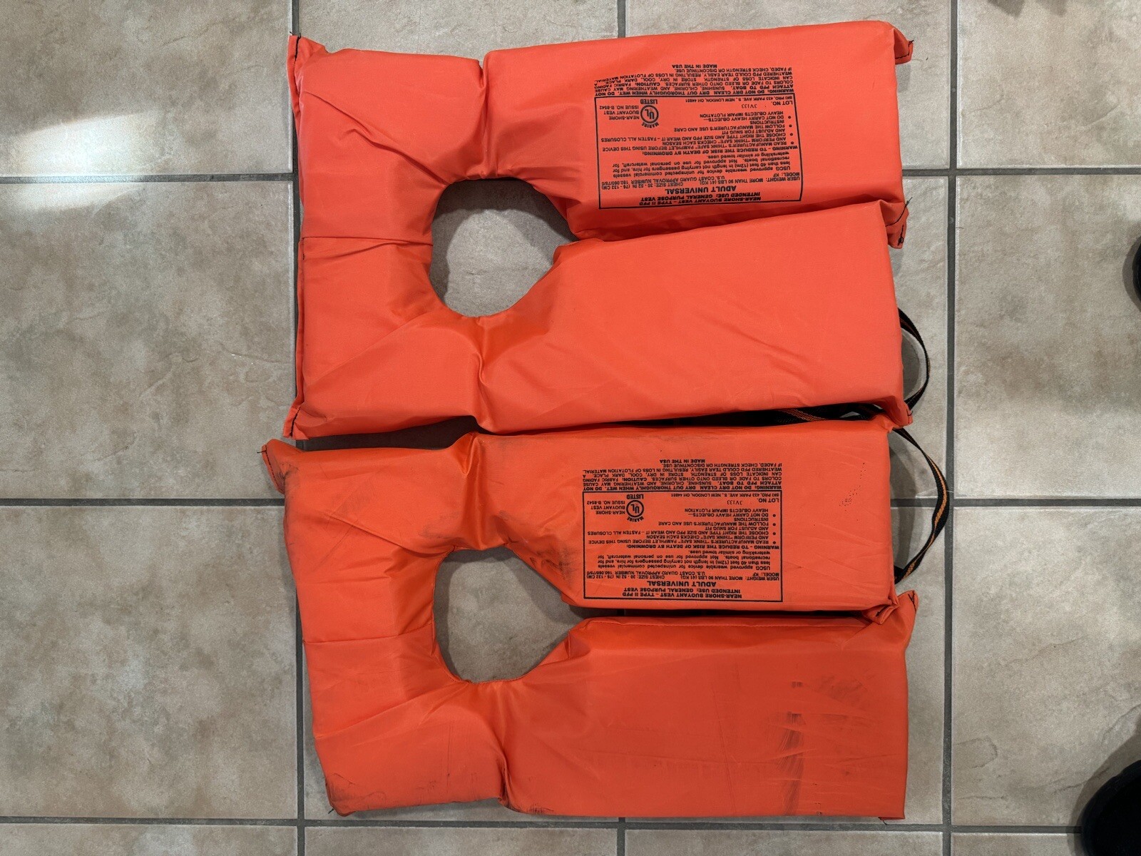 Stearns Life Vest Adult Type II Boating 30-52″ Chest Over 90 LBS Life Jacket