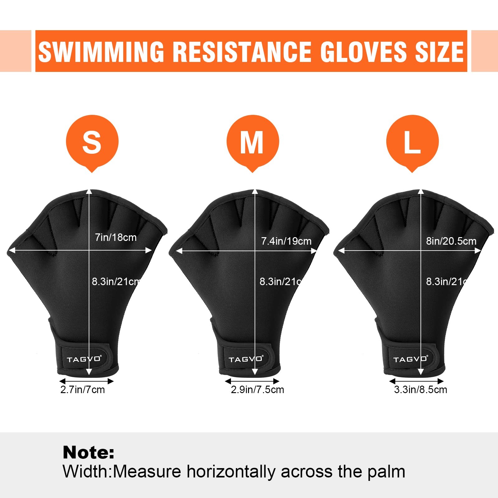 TAGVO Aquatic Gloves for Helping Upper Body Resistance, Webbed Medium, Black