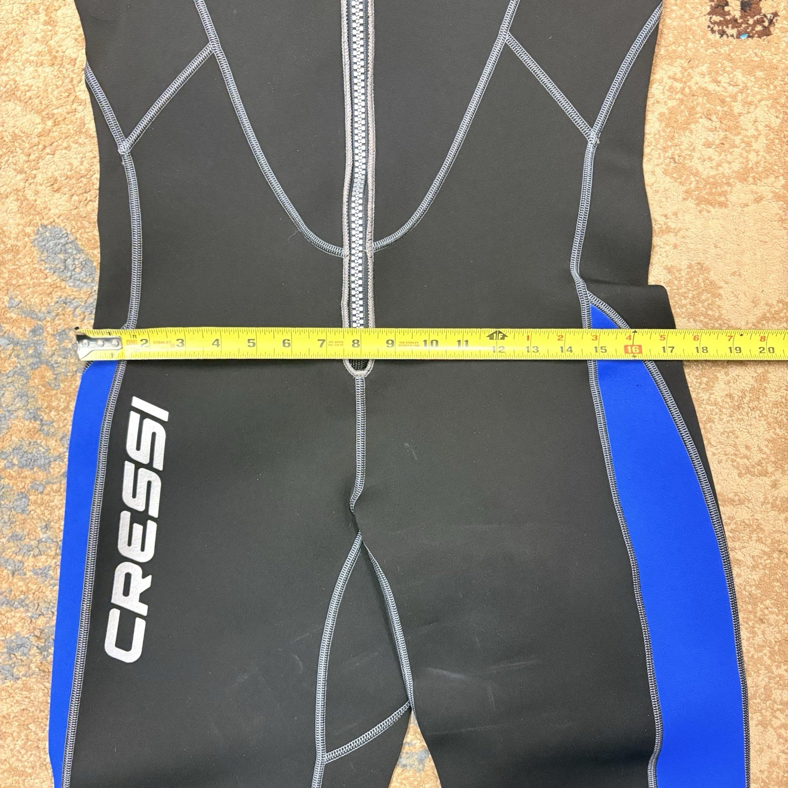 Cressi Mens Wetsuit Full Lido Long Blue Black 2.0mm Steamer
