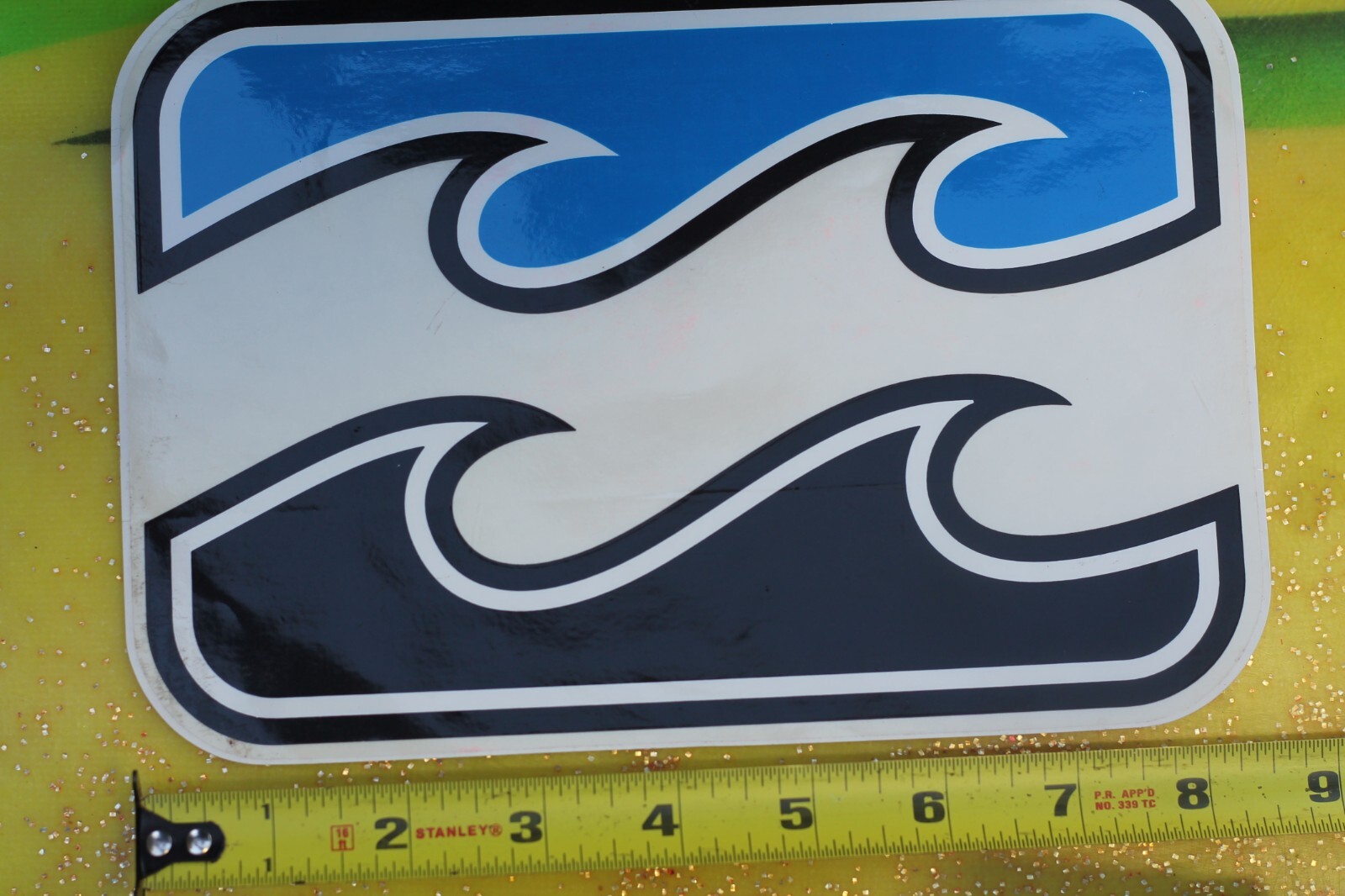 BILLABONG Surfboards Blue Black White Wave Large OG B5 Vintage Surfing STICKER