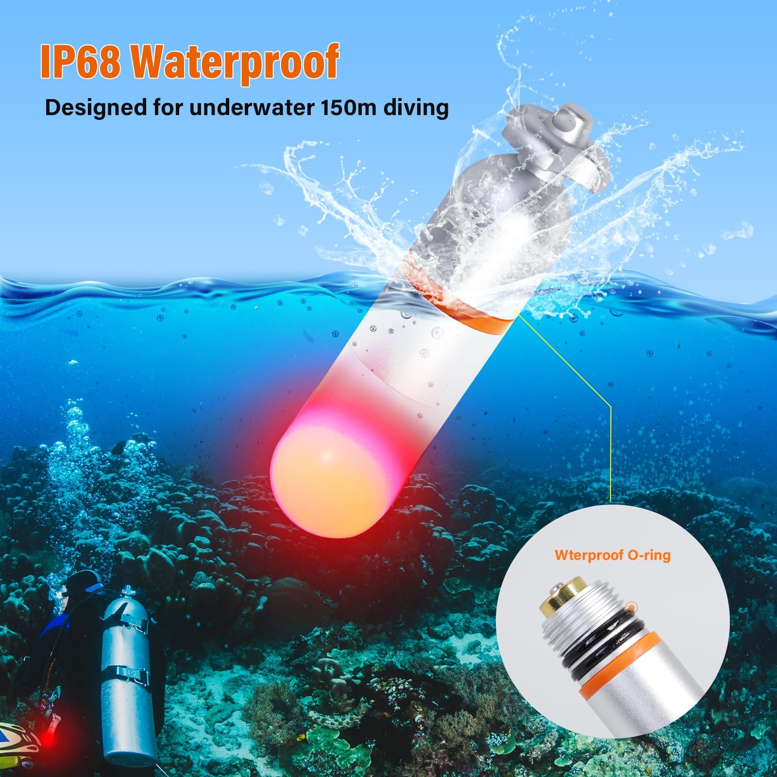 ORCATORCH SD01PRO Upgraded Bright Dive Signal Light, Beacon Mini Tank Marker …