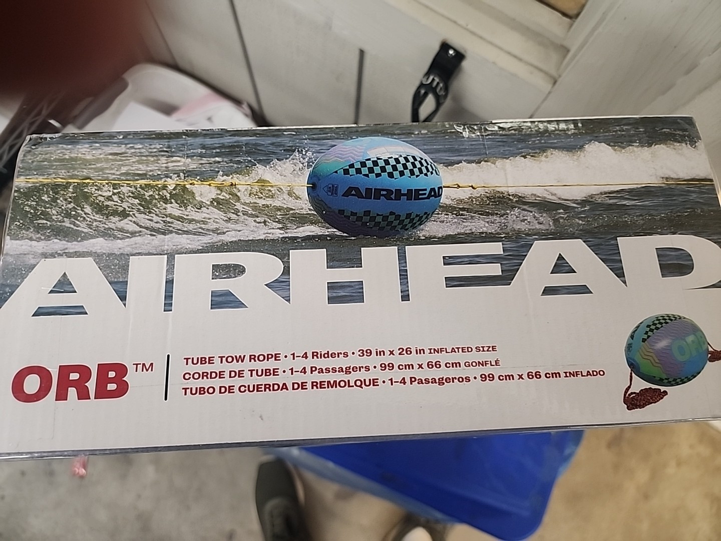 Airhead Orb Booster Ball | Towable Tube Rope for Boating – 60 ft.