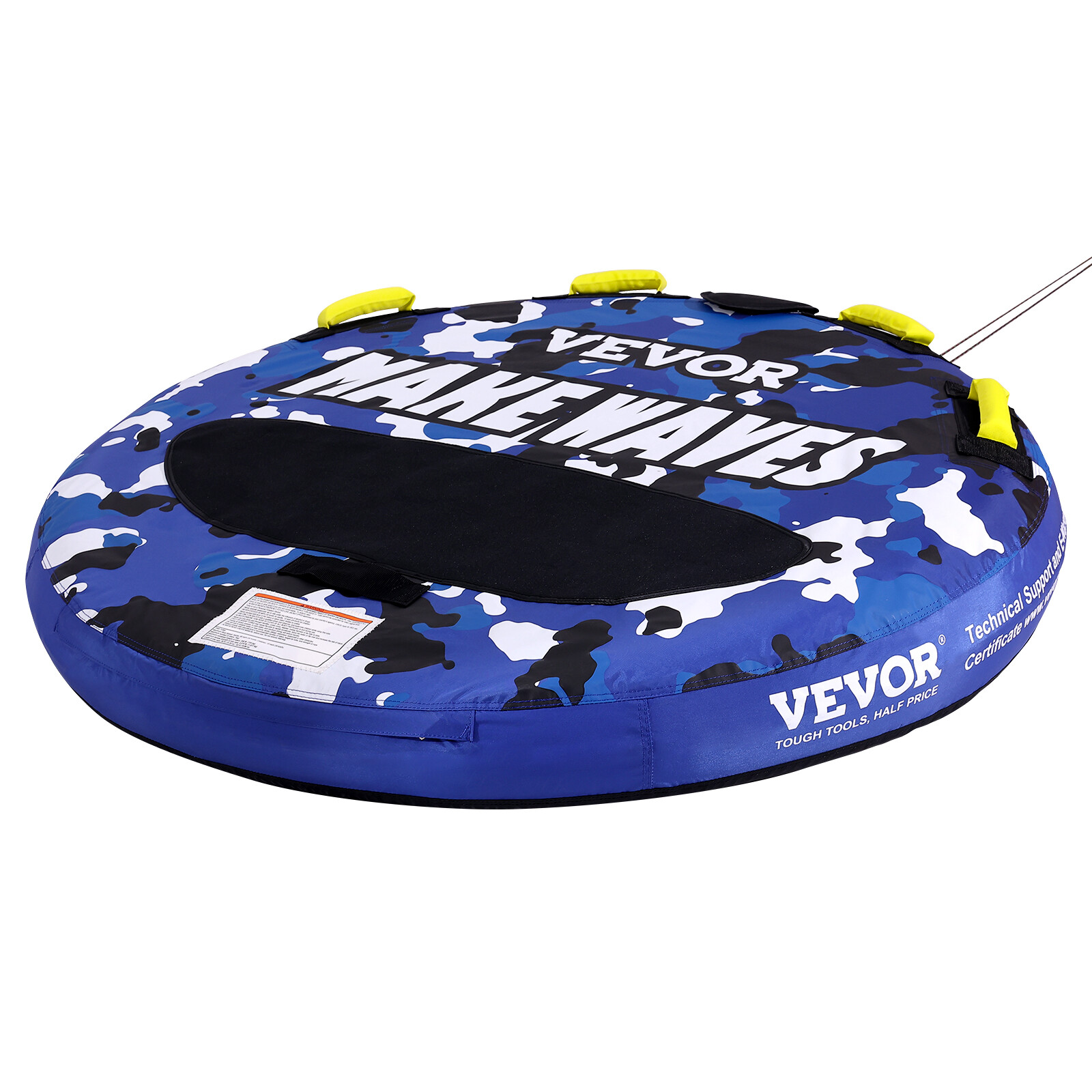 Inflatable Towable Tube for Boating 1-2 Rider 51.8 inch Round Tube Water Sport