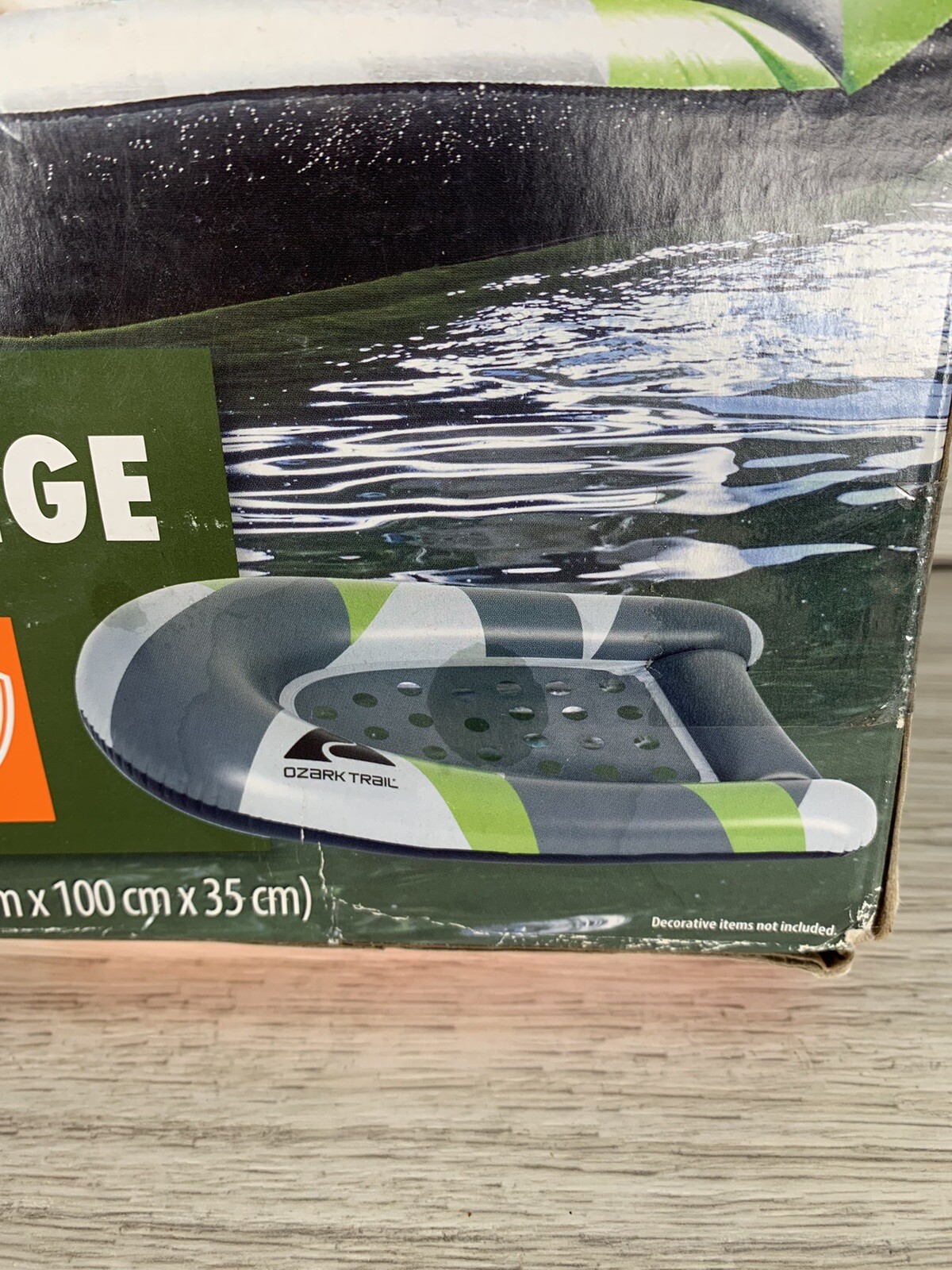 Ozark Trail Easy Float Lounge New Lake Pool Outdoor 61.8” x 39.4” Adult Gray