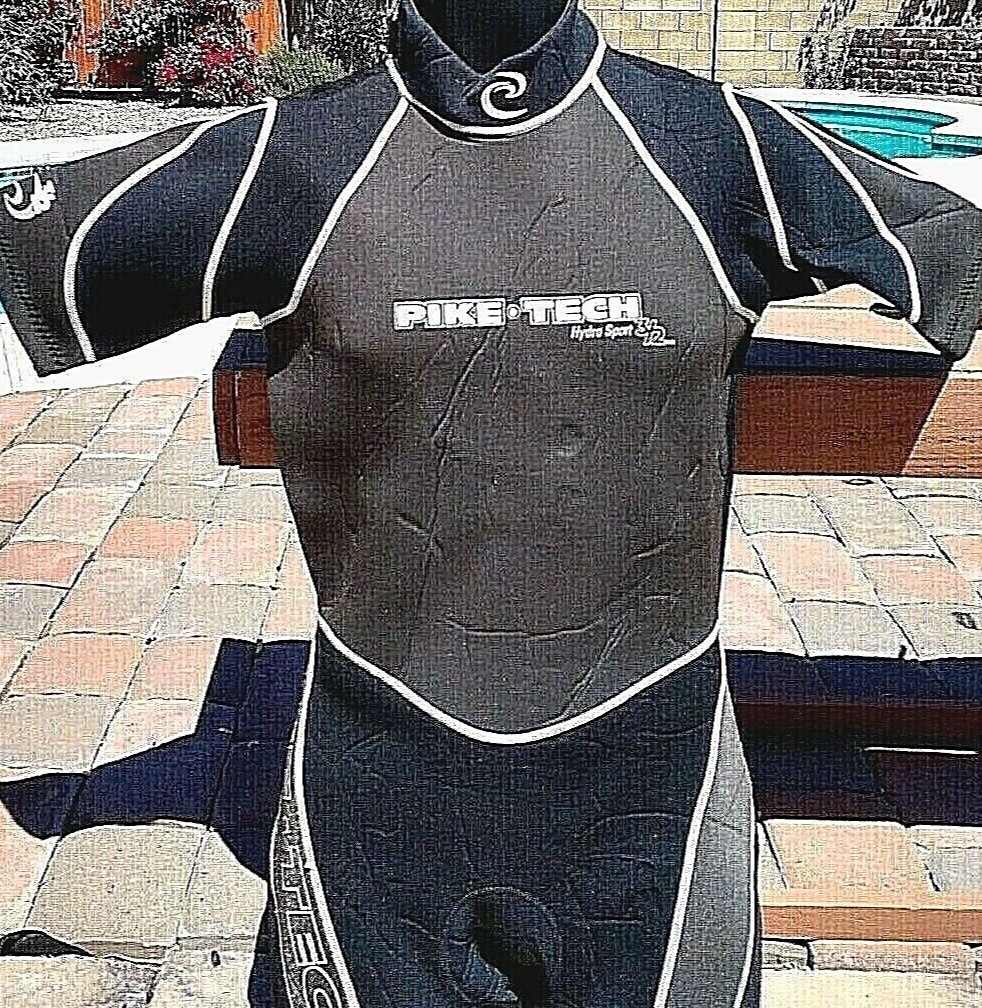 Wetsuit Shorty Pike Tech Hydro Sport 3/2 mm Medium Black Gray and White Medium