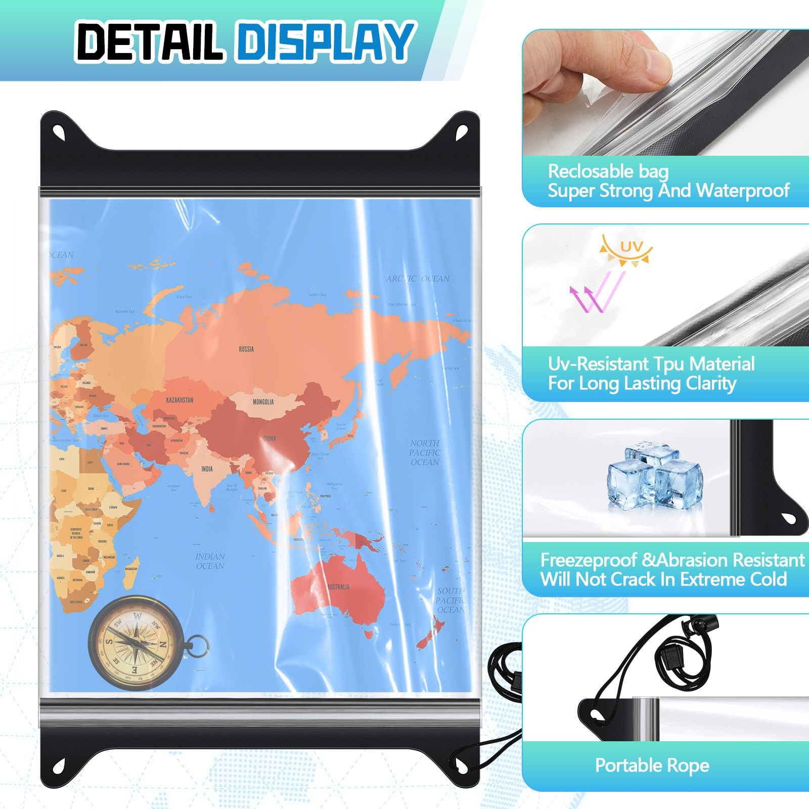Waterproof Map Case TPU Guide Map Case Holder with Clear Window 13 x 11 Inch …