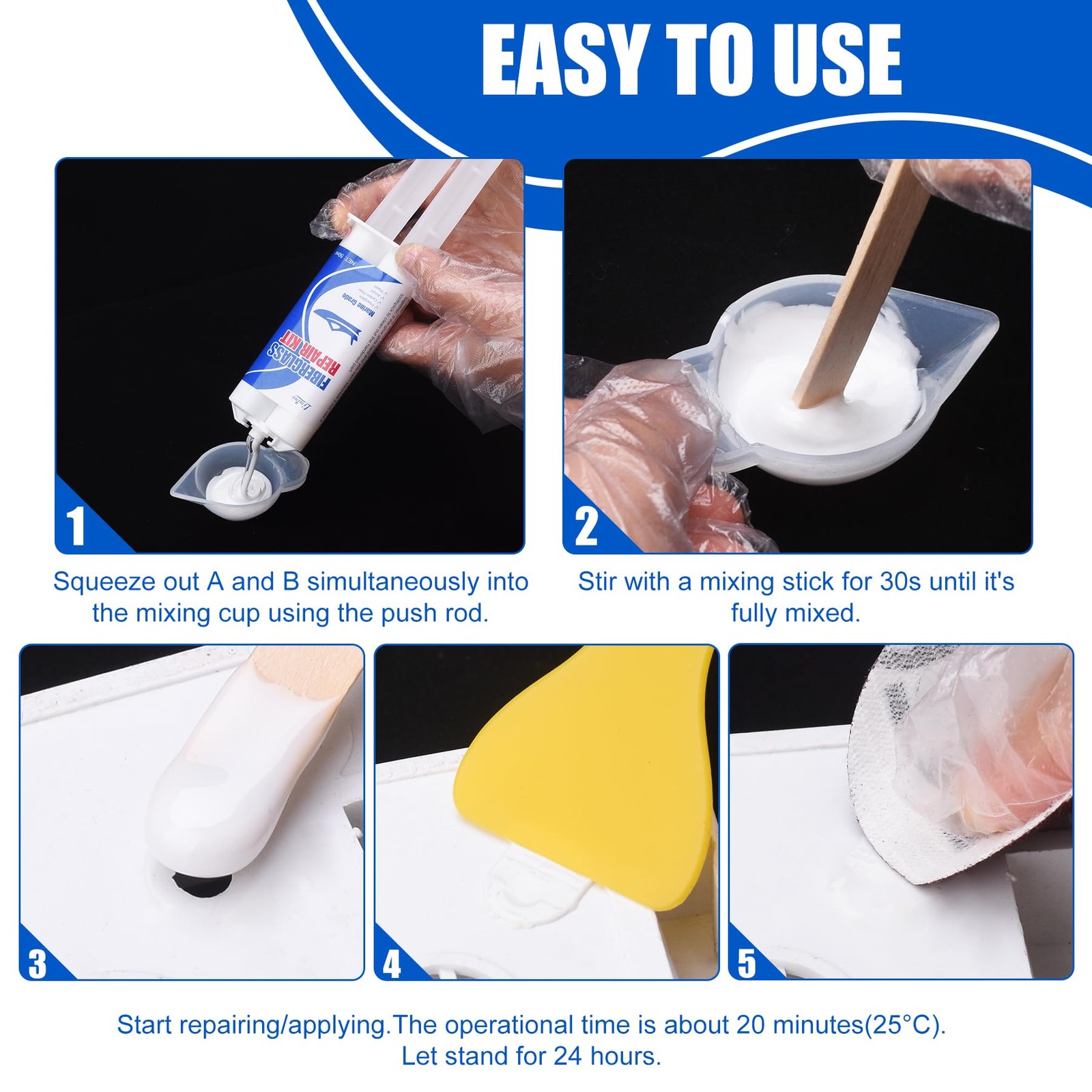 Limino Marine Fiberglass Repair Kit – 100ml Resin Transparent