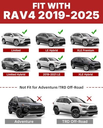 300LBS Roof Rack Cross Bars for with Side Rails, Aluminum Cargo 2019-2025 RAV4
