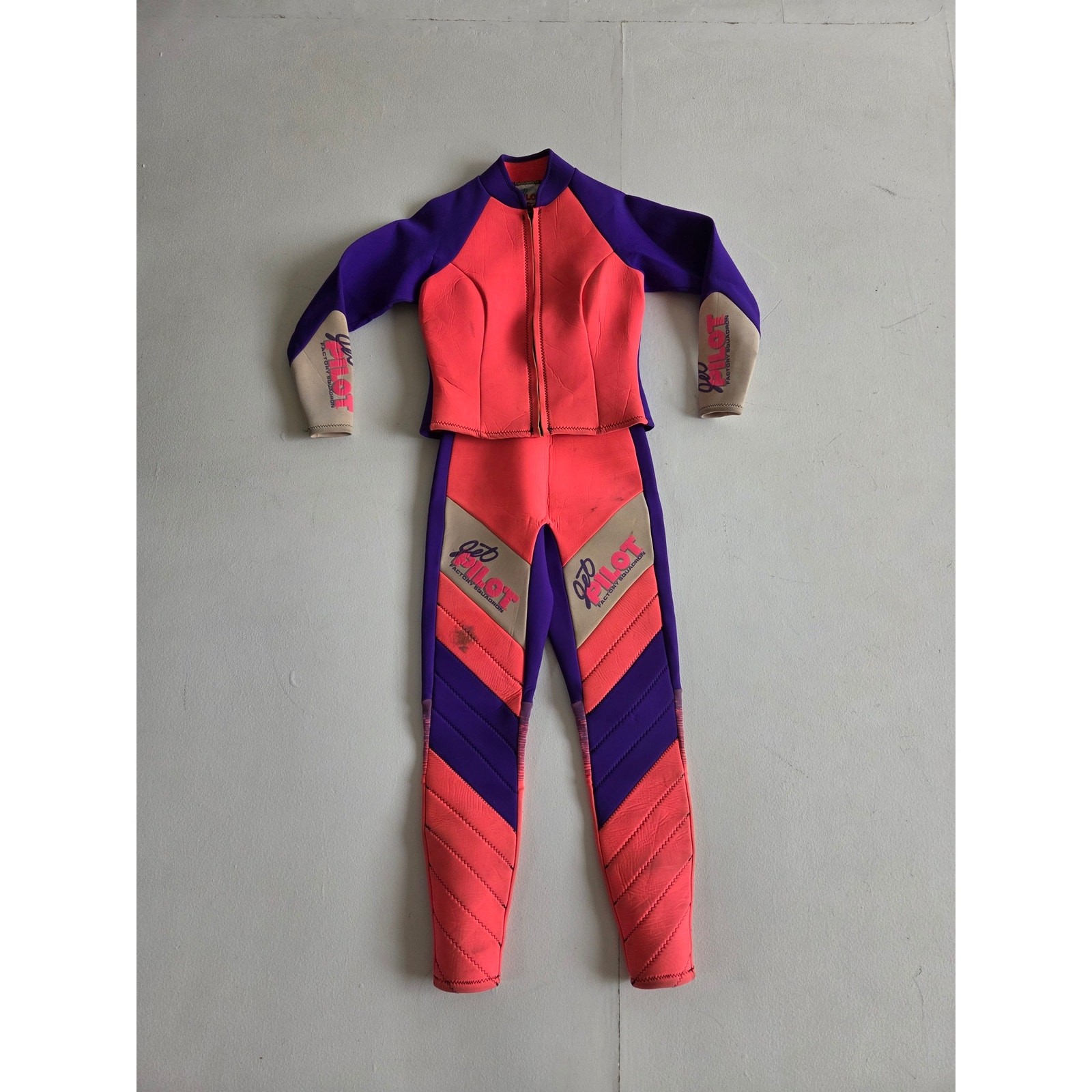 Vintage Jet Pilot Factory Squadron 2 Piece Wetsuit Set Womens 10 Made USA 90s
