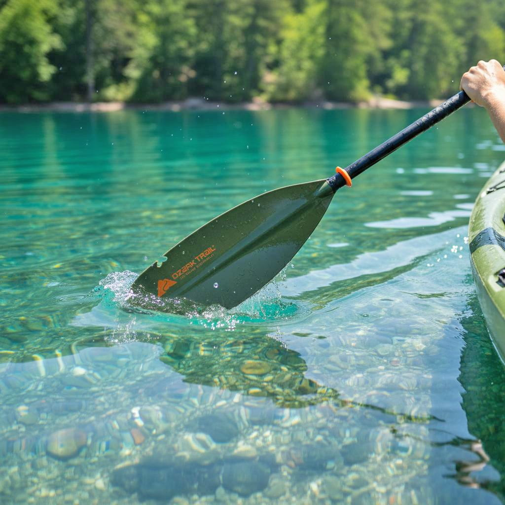 Green Fiberglass and Aluminum Fishing Kayak Paddle, 94.5 , W184