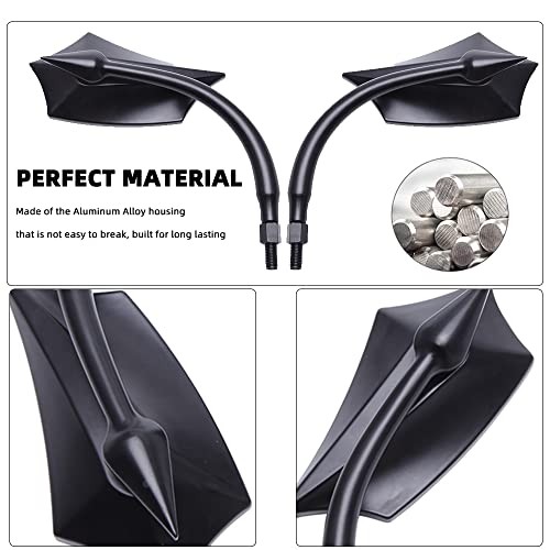 Motorcycle Mirrors,Upgrade Rearview Motorcycle Mirrors Black Irregular Shape