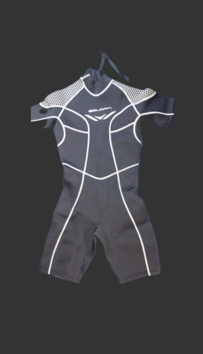 NWOT X-Small Goldfin wetsuit knee high short sleeves, black neoprene with zipper