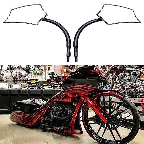 Motorcycle Mirrors,Upgrade Rearview Motorcycle Mirrors Black Irregular Shape