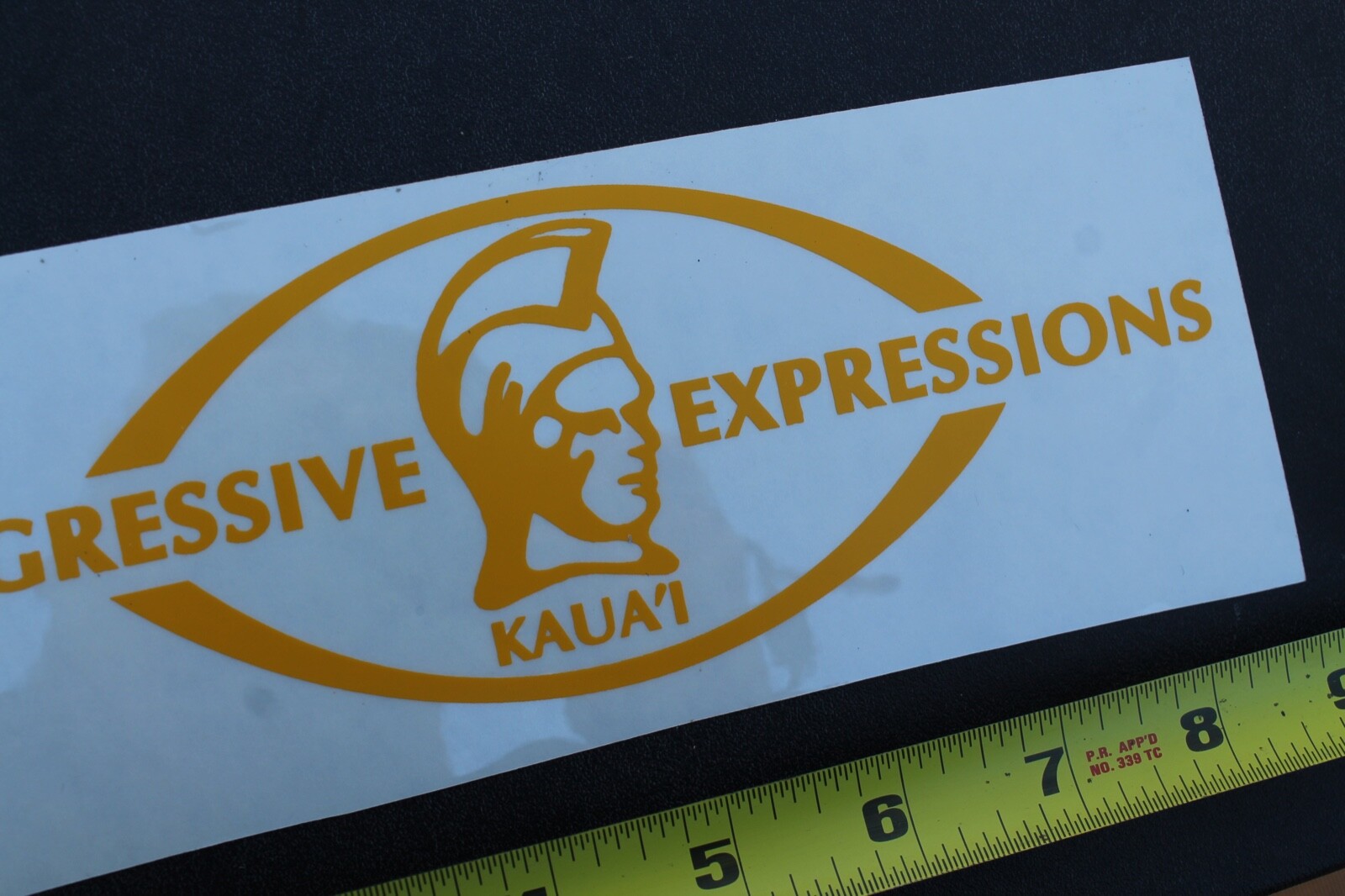 Progressive Expressions Kaua’i Hawaii Clear Yellow V36 Vintage Surfing STICKER