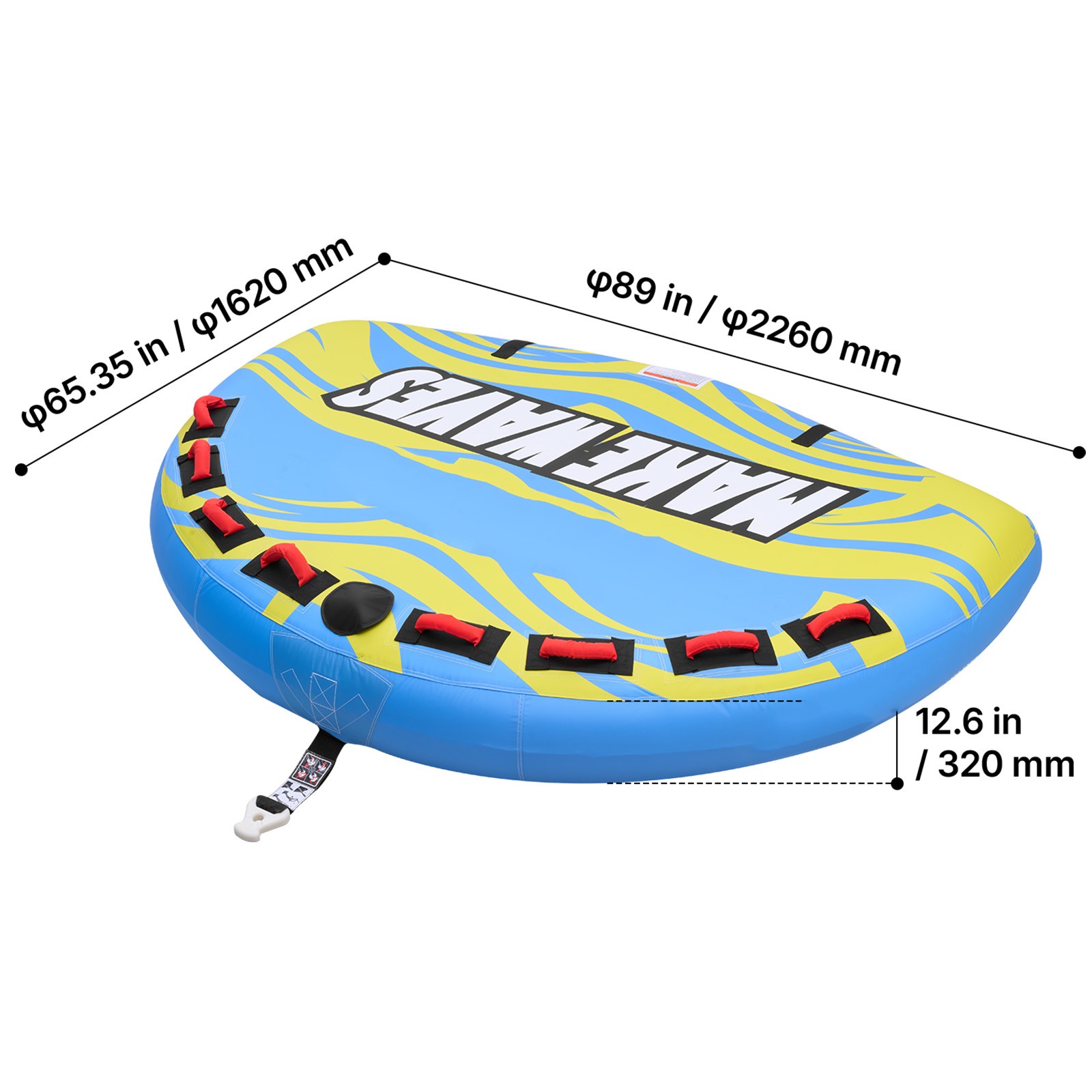 Uimoso Towable Tube for 4 Riders Inflatable Water Sports Tube for Boating