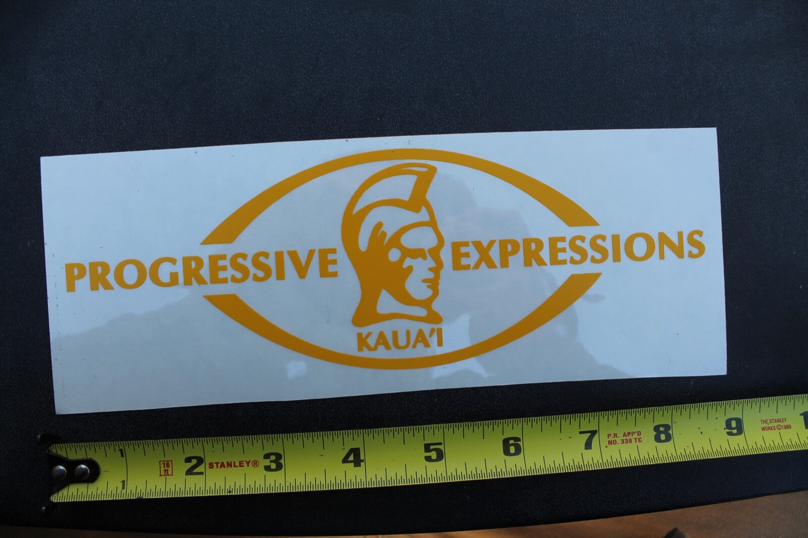 Progressive Expressions Kaua’i Hawaii Clear Yellow V36 Vintage Surfing STICKER