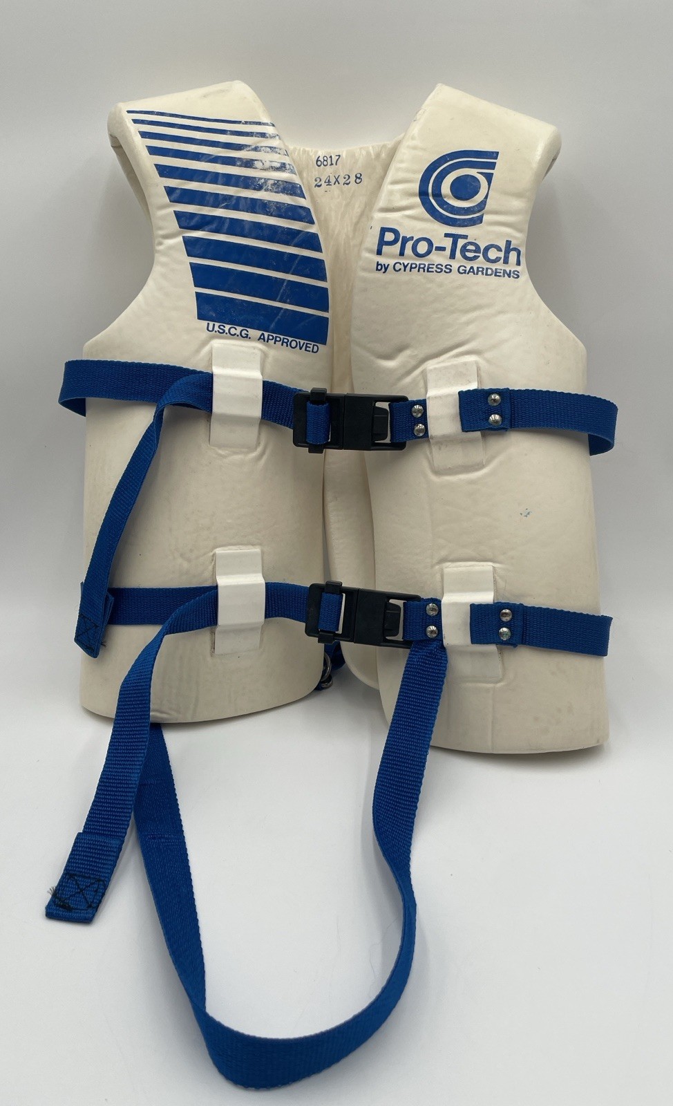 Vintage Pro Tech By Cypress Gardens Size Small 24″-28″ 1979 FOAM PVC Life Vest