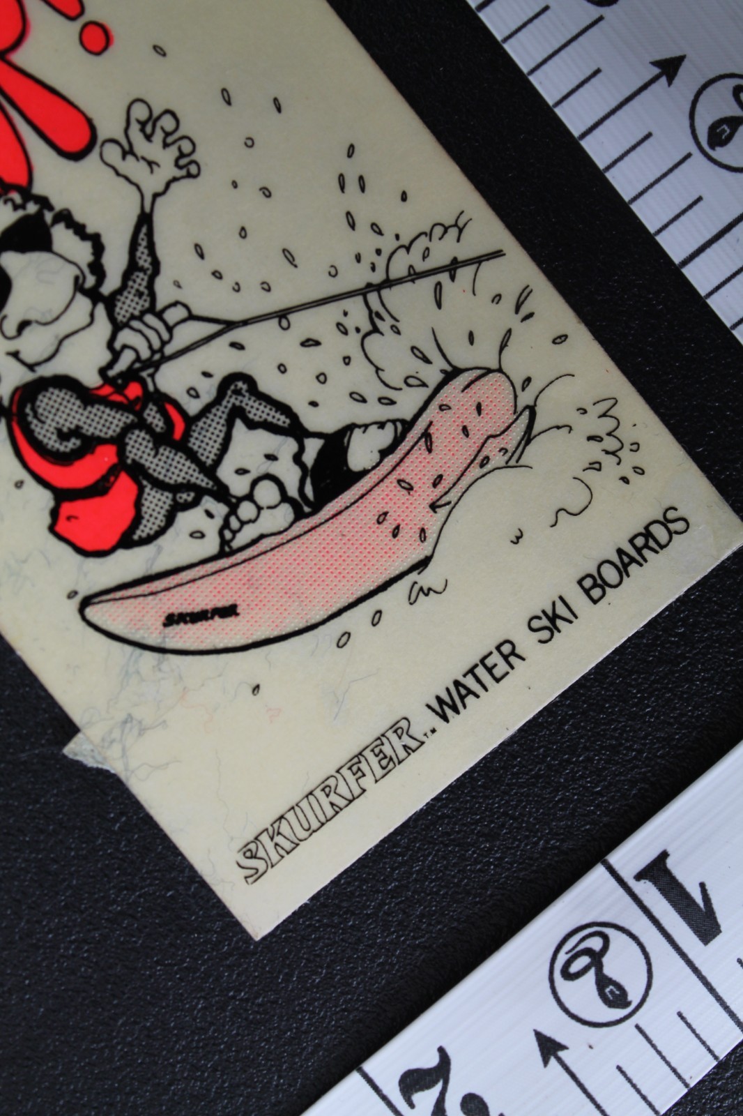 Skurfs Up Skurfer Water Ski Boards Clear Neon Orange V6B Vintage Surfing STICKER
