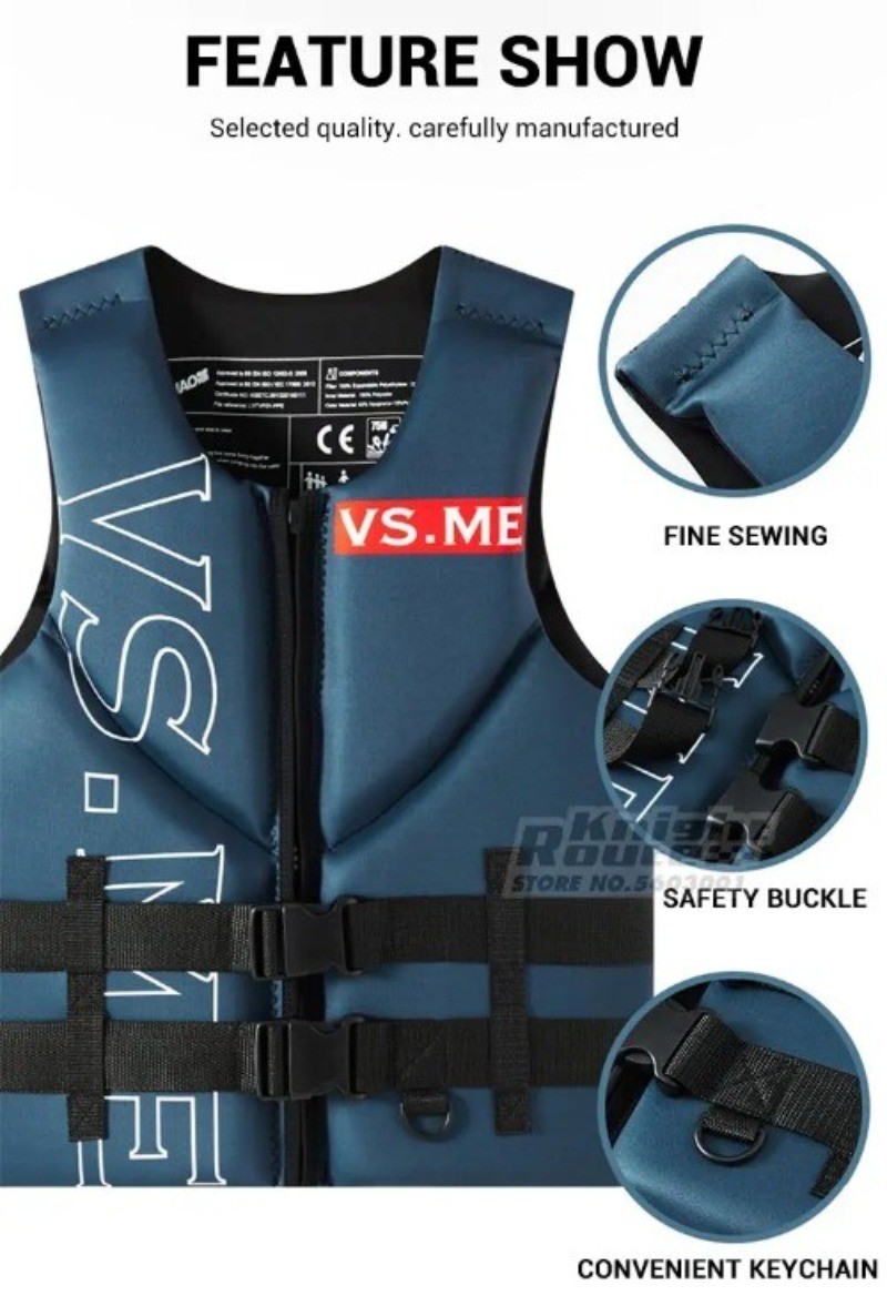 Life Jacket Adults Vest Surf Motorboats Ski Kayak Fishing Vest Wakeboard Raft