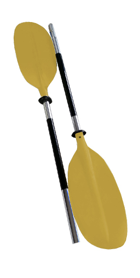Oceansouth Aluminum Kayak Paddle Yellow Asymmetric Detachable Lightweight Canoe