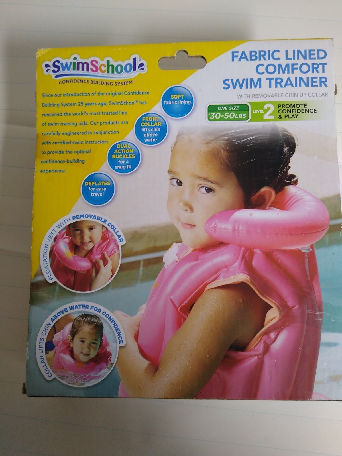 Swim School Trainer Fabric Lined Comfort Swim BLUE 30 – 50 Pounds Level 2
