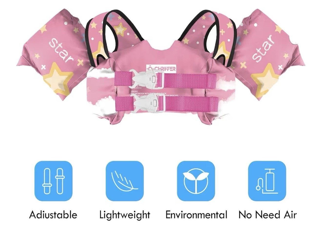 Chriffer Kids Swim Vest Life Jacket for 30-55 Pounds Unicorn Floaties