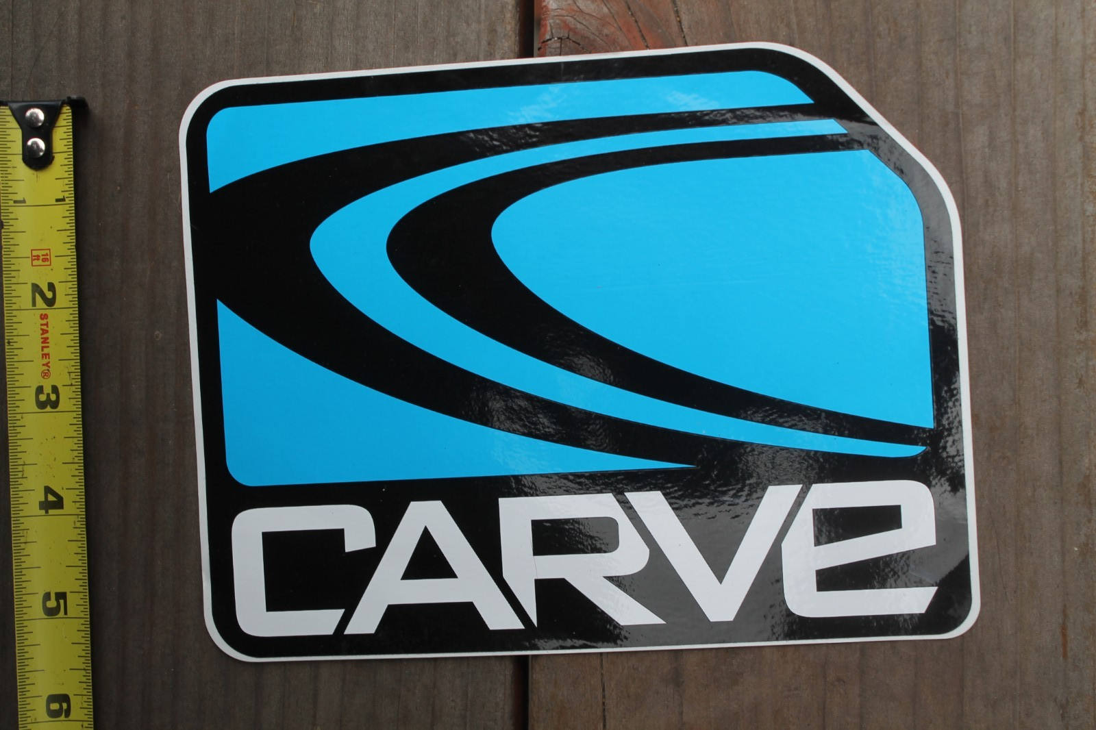 Carve Skateboard Blue Black White Original Wave VXXLA Vintage Surfing STICKER