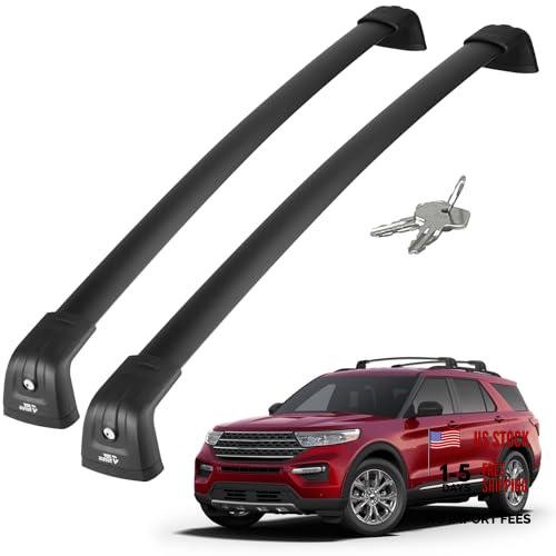 300lbs Aluminum Lockable Roof Rack Cross Bars Ford Explorer 2020-2026