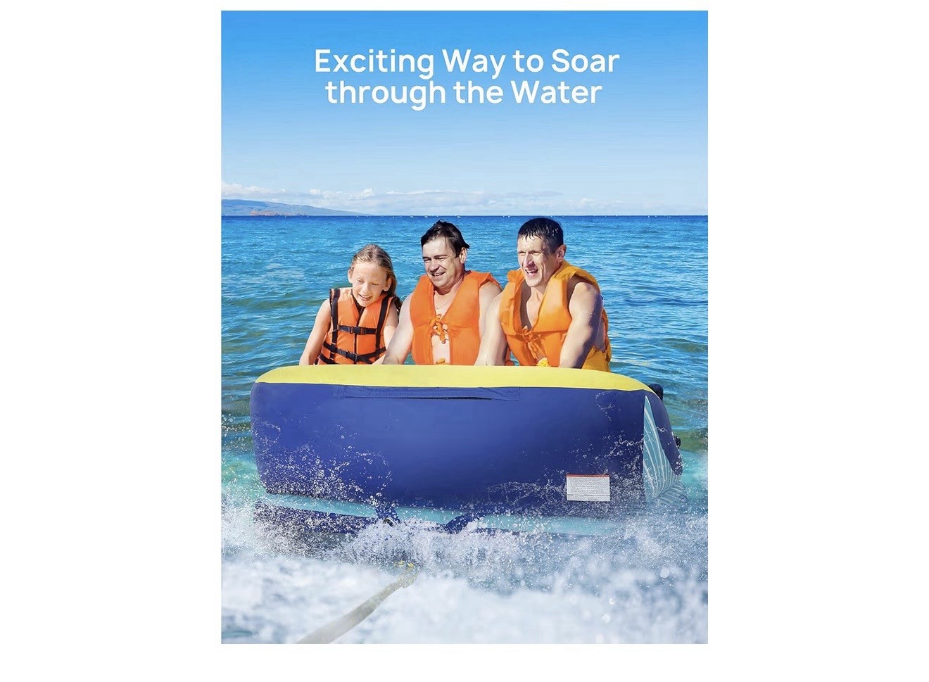 EVAJOY 3-Person Towable Inflatable Boat Tube Water Sports Boating