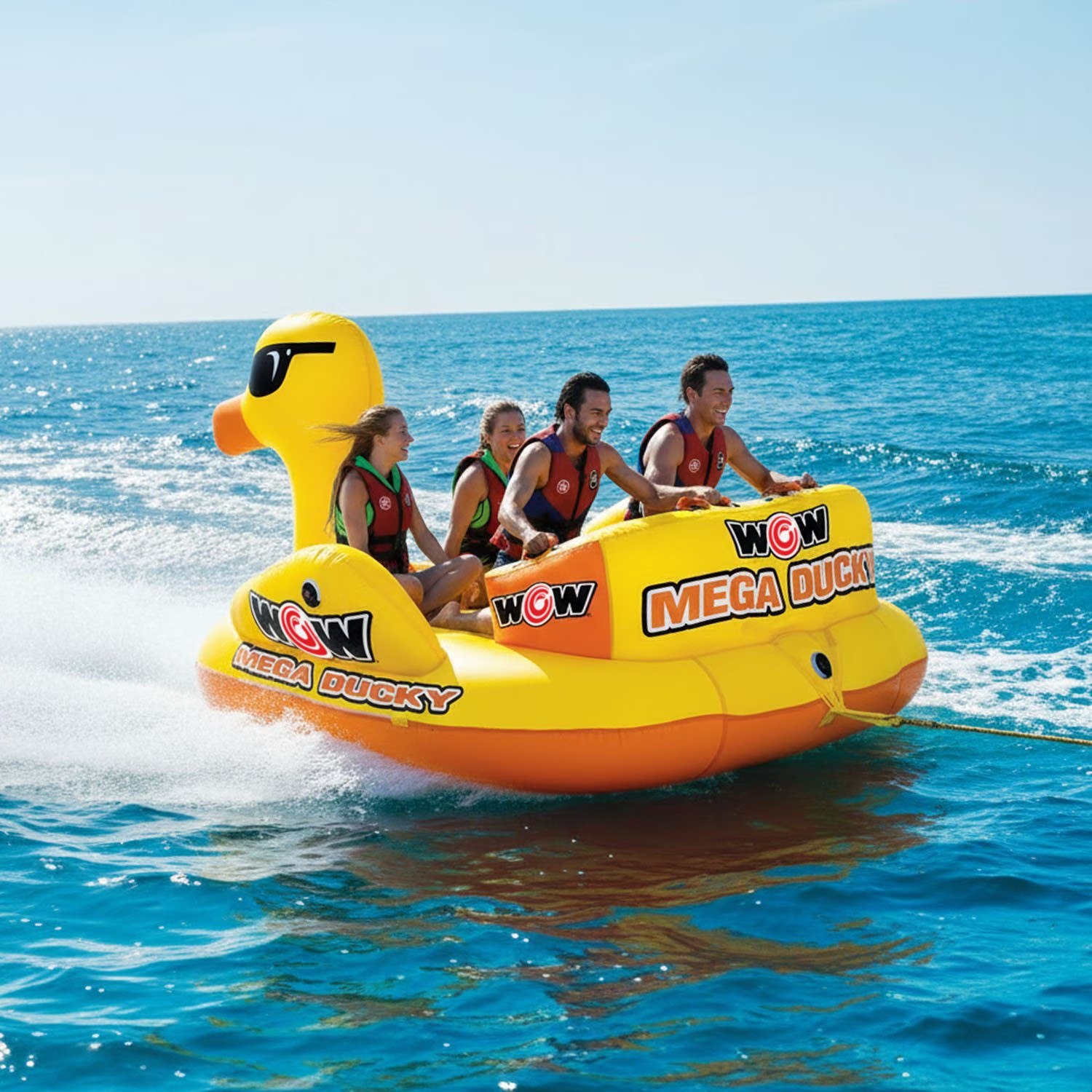 Wow Sports 9.5ft Mega Ducky 5-Person Towable Front Back Tow Points Free Shipping