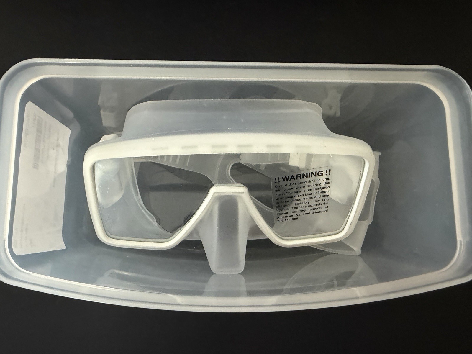SeaVision Single Lens Tempered Glass Silicone Clear Dive Mask w/ Case