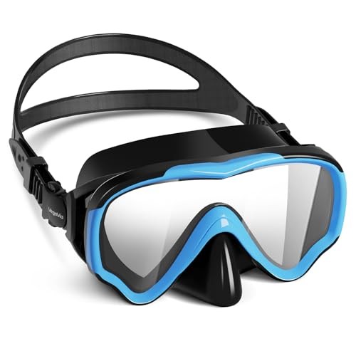 Kids Swim Goggles with Nose Cover, Anti Fog Wide View Clear A-Black (1 pack)