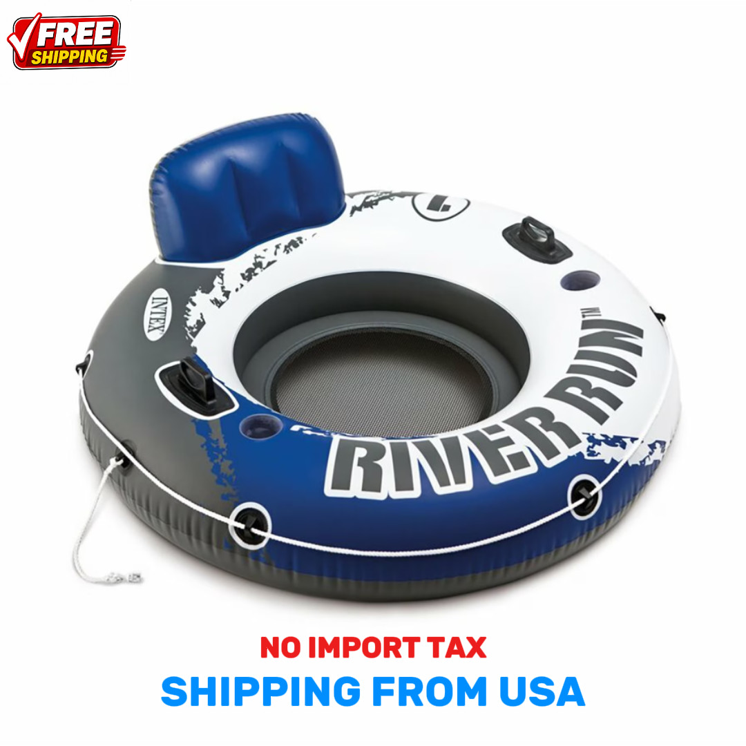 Intex River Run 1 Inflatable Float 53in Mesh Bottom Cup Holders Adult Tube