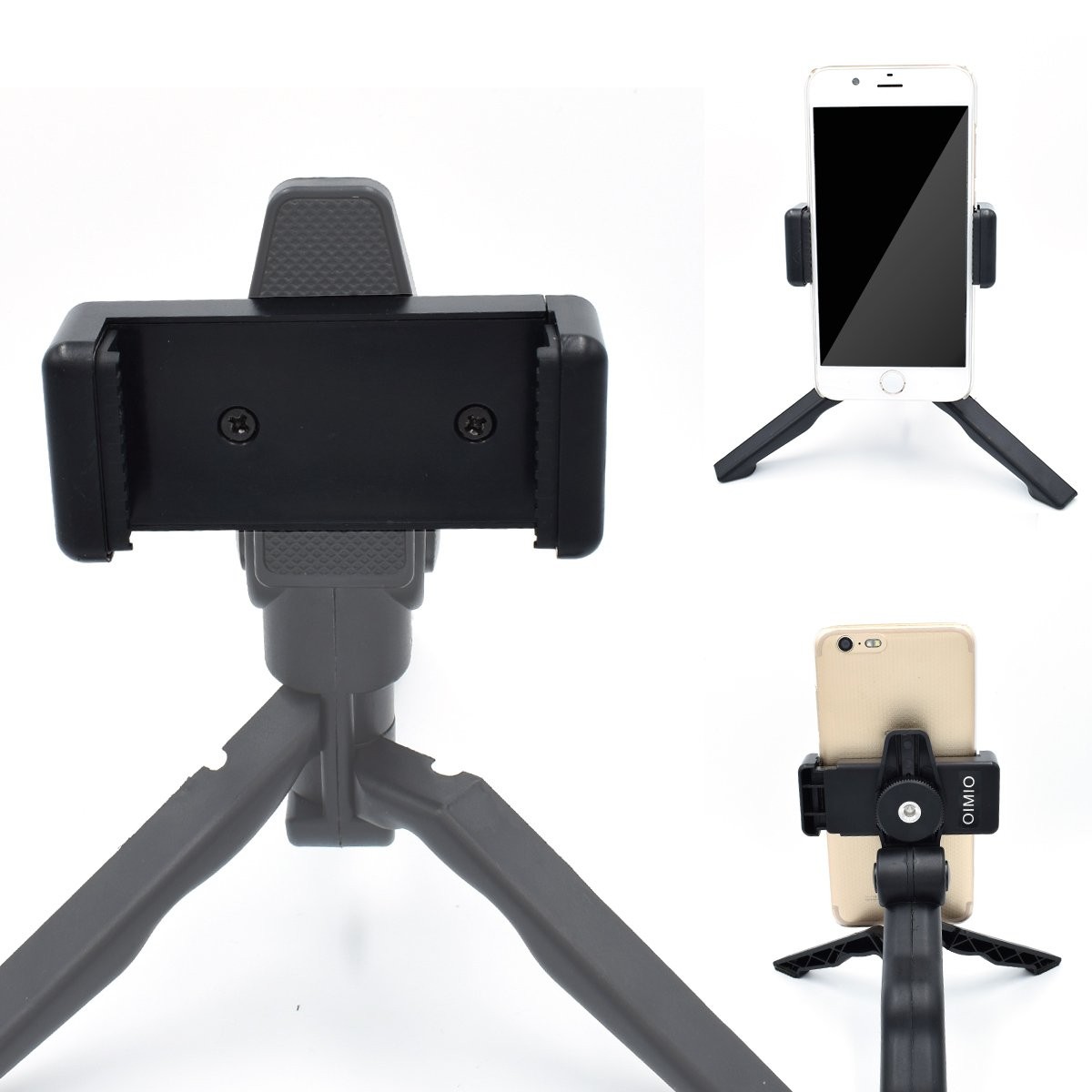 Universal Cell Phone Tripod Mount Adapter, OIMIO longer, 2pack black