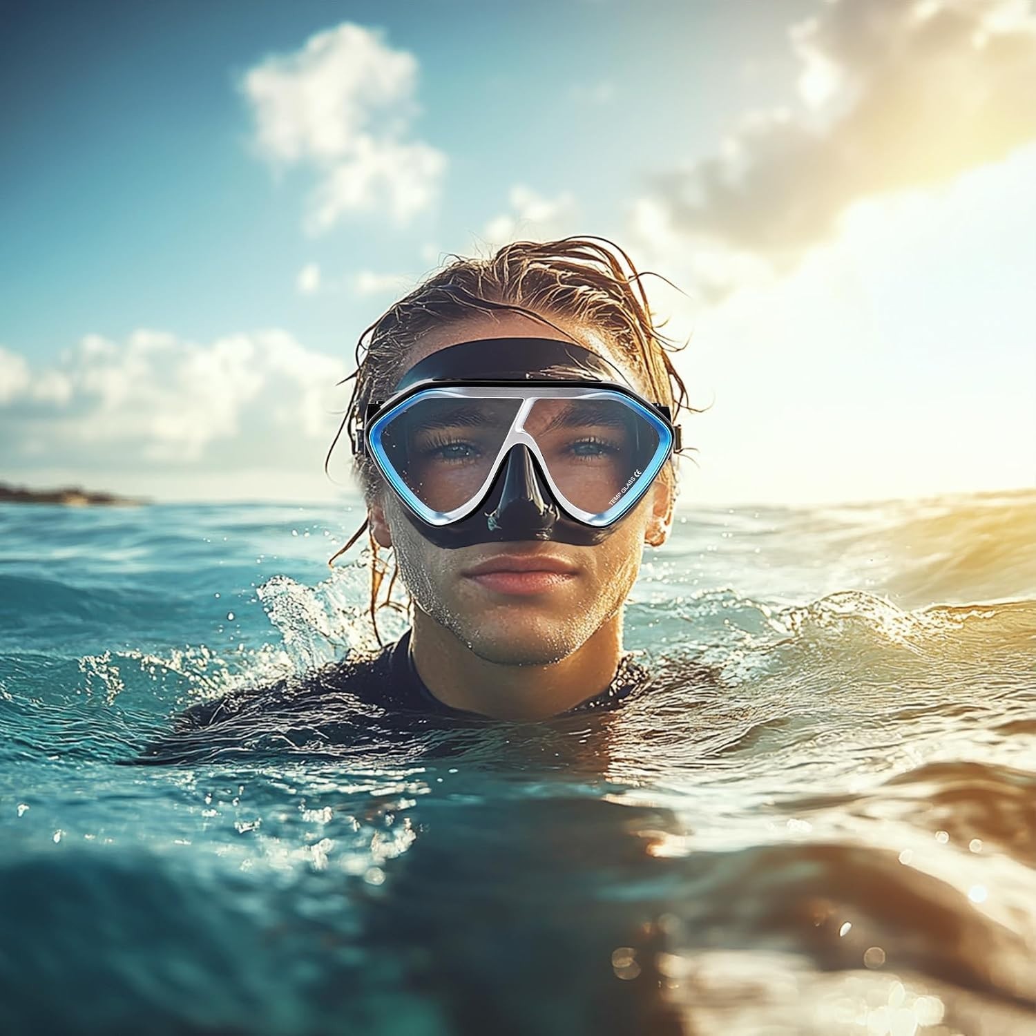 Scuba Diving Mask Tempered Glass Lens Swim Goggles Snorkeling Panoramic