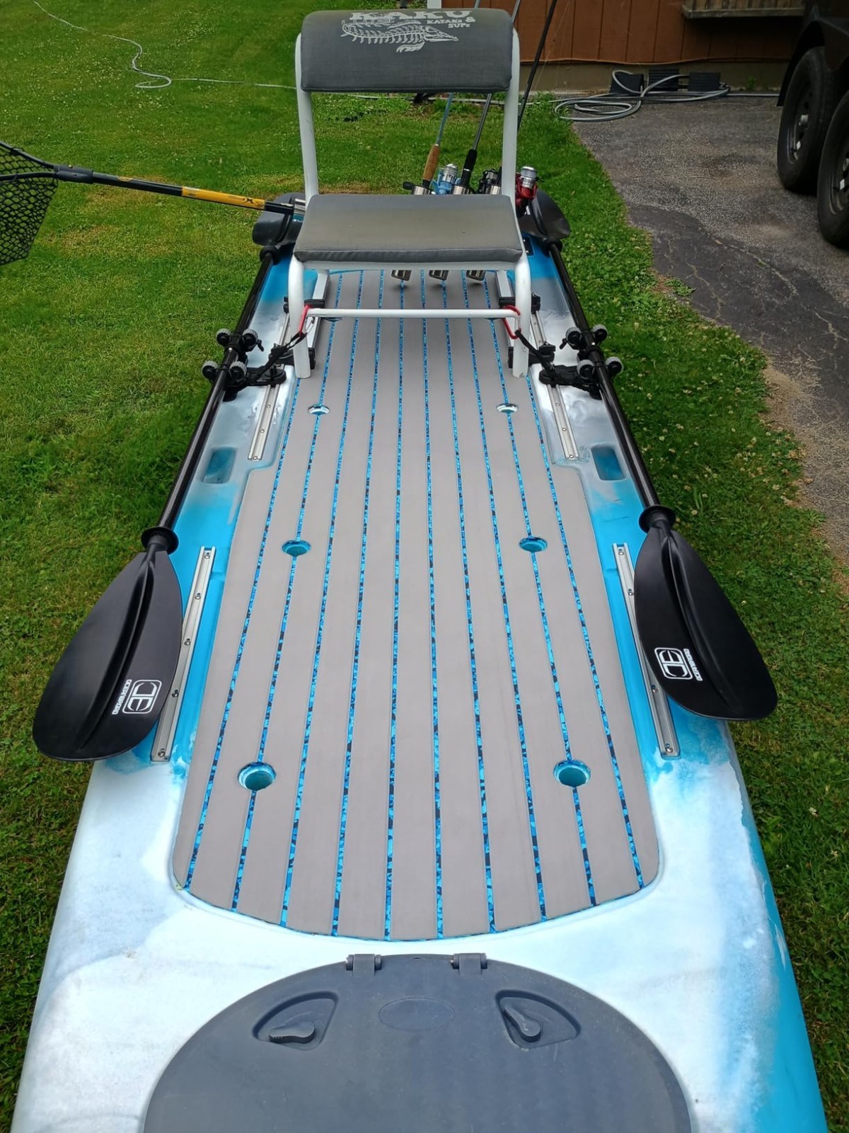 Carbon Fiber Kayak Paddle; 218/230cm; Adult Canoe Oar w/ Paddle Leash