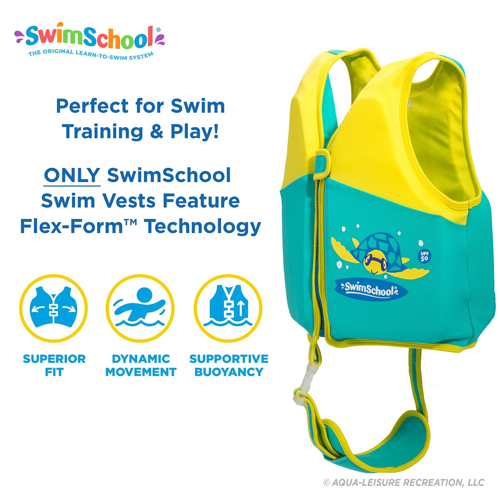 Swim Trainer Vest, Flex-Form Design, Padded Shoulders and Adjustable Safety S…