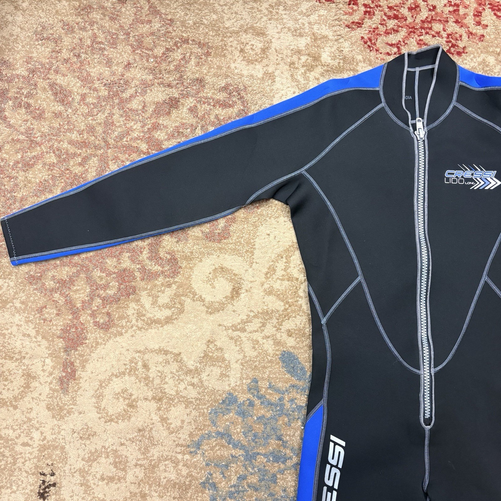 Cressi Mens Wetsuit Full Lido Long Blue Black 2.0mm Steamer