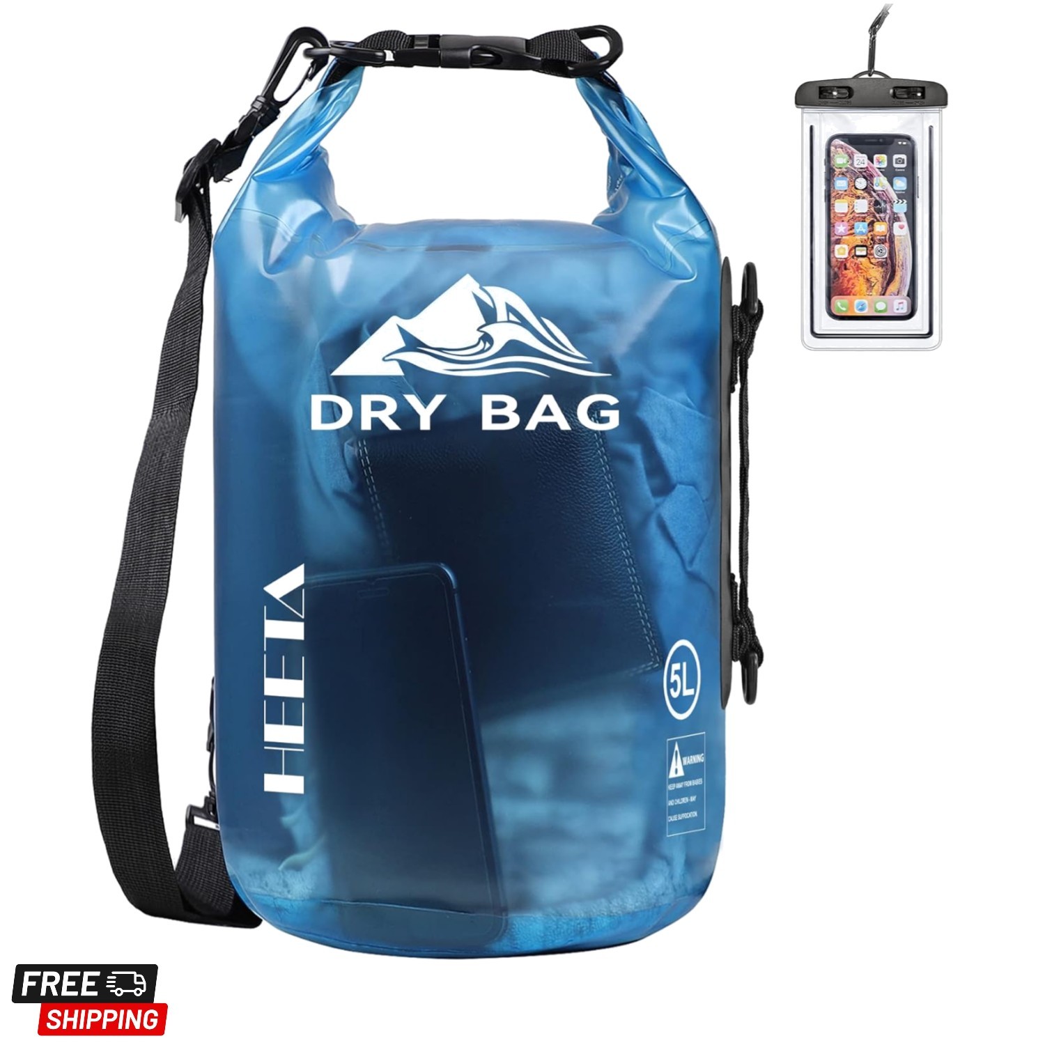 Dry Bag Waterproof for Women Men, 5L/10L/20L/30L/40L Roll Top Lightweight Dry…