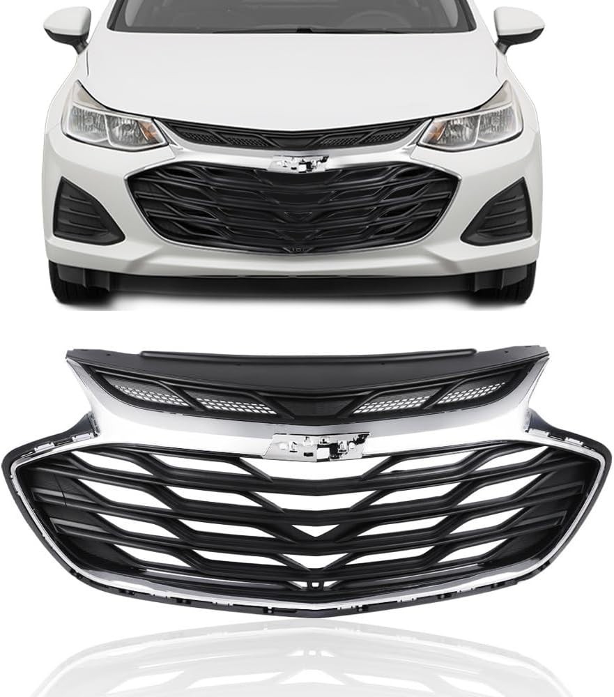 Front Upper Grille Compatible with 2019-2020 Chevy Cruze Bumper Grill