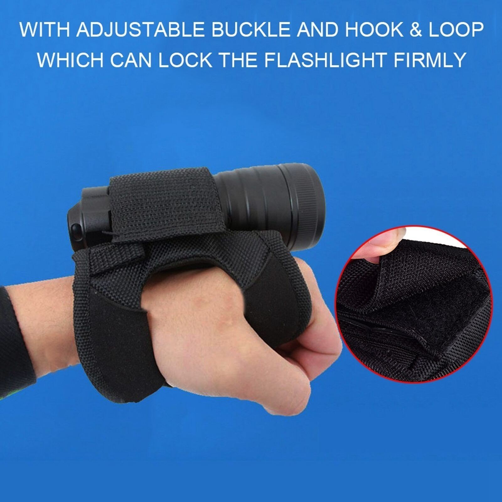 Durable Portable dark Diving Light Flashlight Torch Holder Glove Underwater