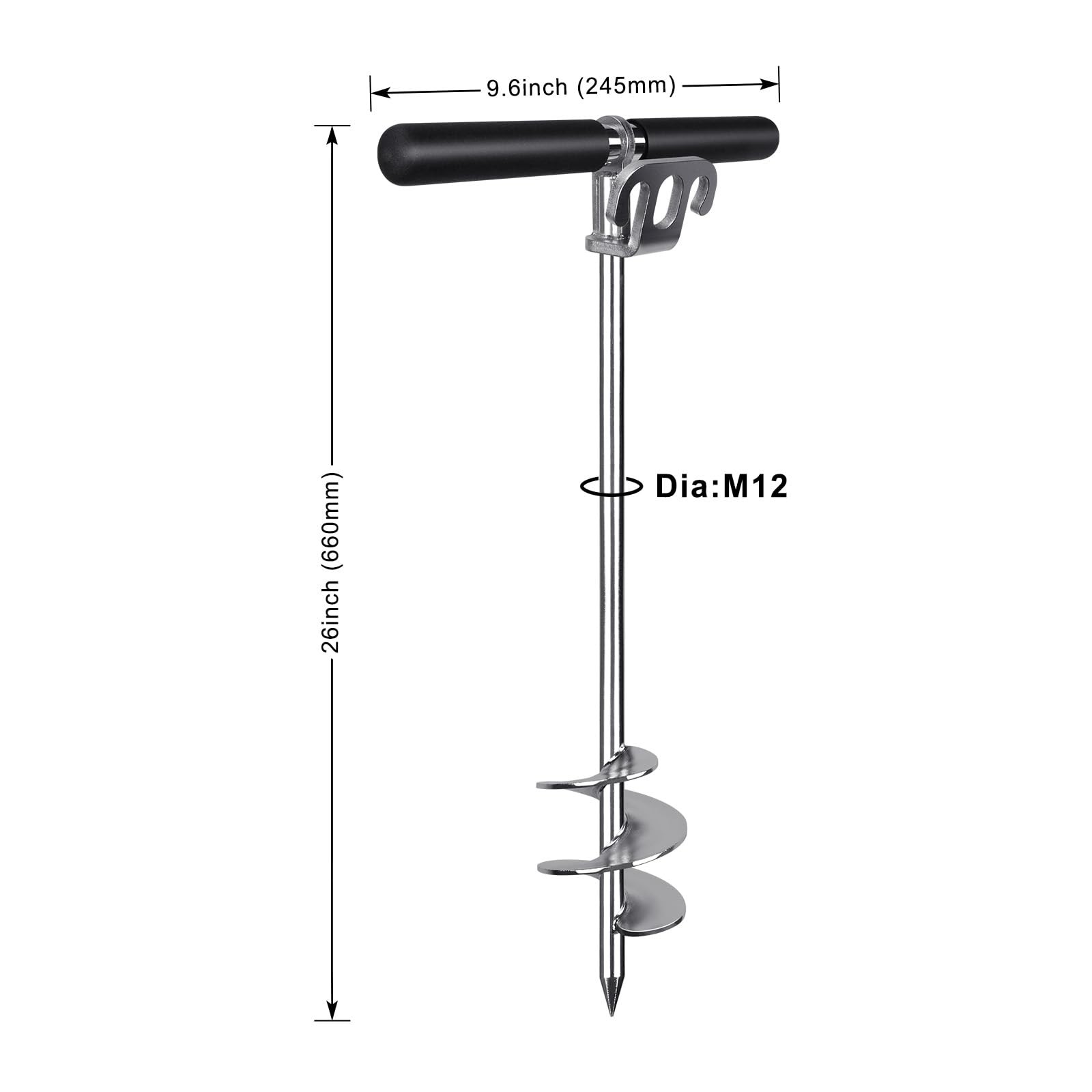 26″ Sandbar Anchor for Boat 304 Stainless Steel Screw Sand Anchor for Boat