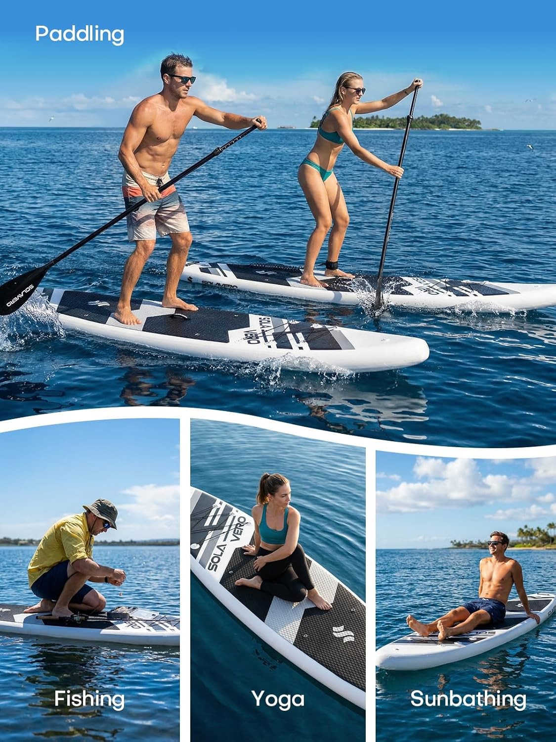 11′ Inflatable Stand Up Paddle Board with SUP Accessories, Blow UP Paddle Board