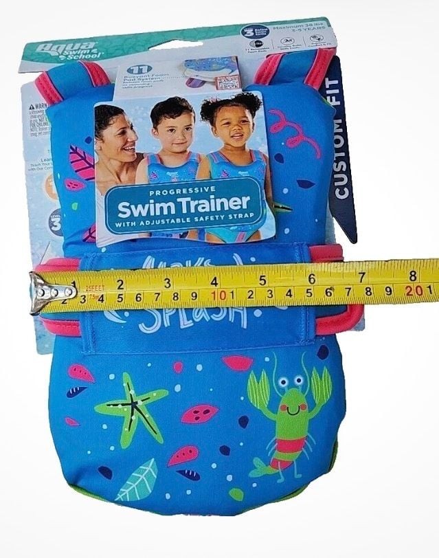 Aqua Swim School Progressive Swim Trainer Vest, 3-5 Years, Max 38 lbs, Blue Sea