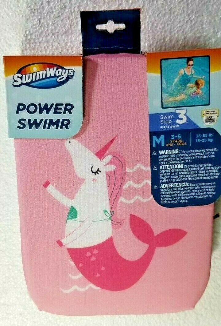 Learn to Swim Unicorn Floatation Age 3-6 Years 35-55 Pounds Swim Ways Pink New