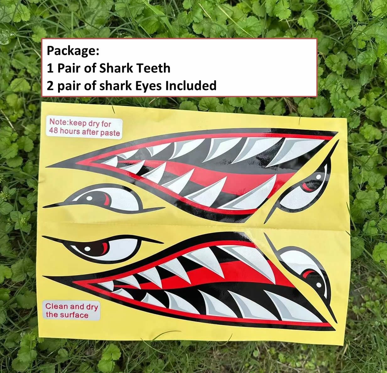 Shark Teeth Mouth Reflective Decals Graphics Sticker Fishing Boat Canoe Car
