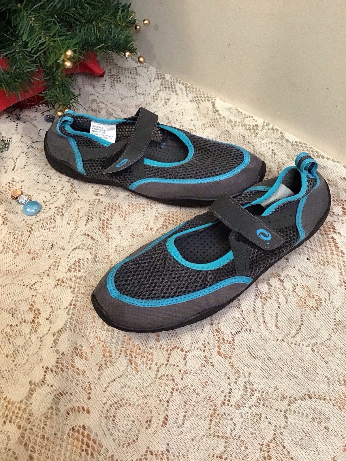 O’RAGEOUS Aqua Blue & Gray – Water Shoes Women Size 8 – Mary Jane’s